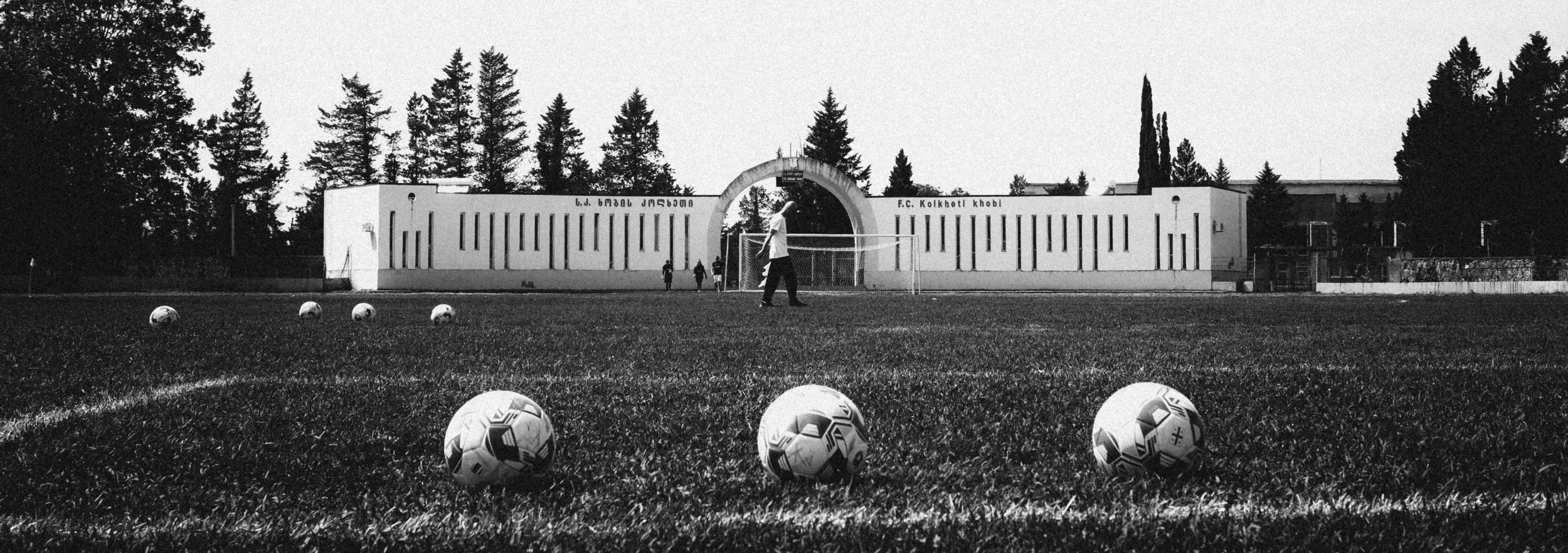 Pre-match preparations underway.