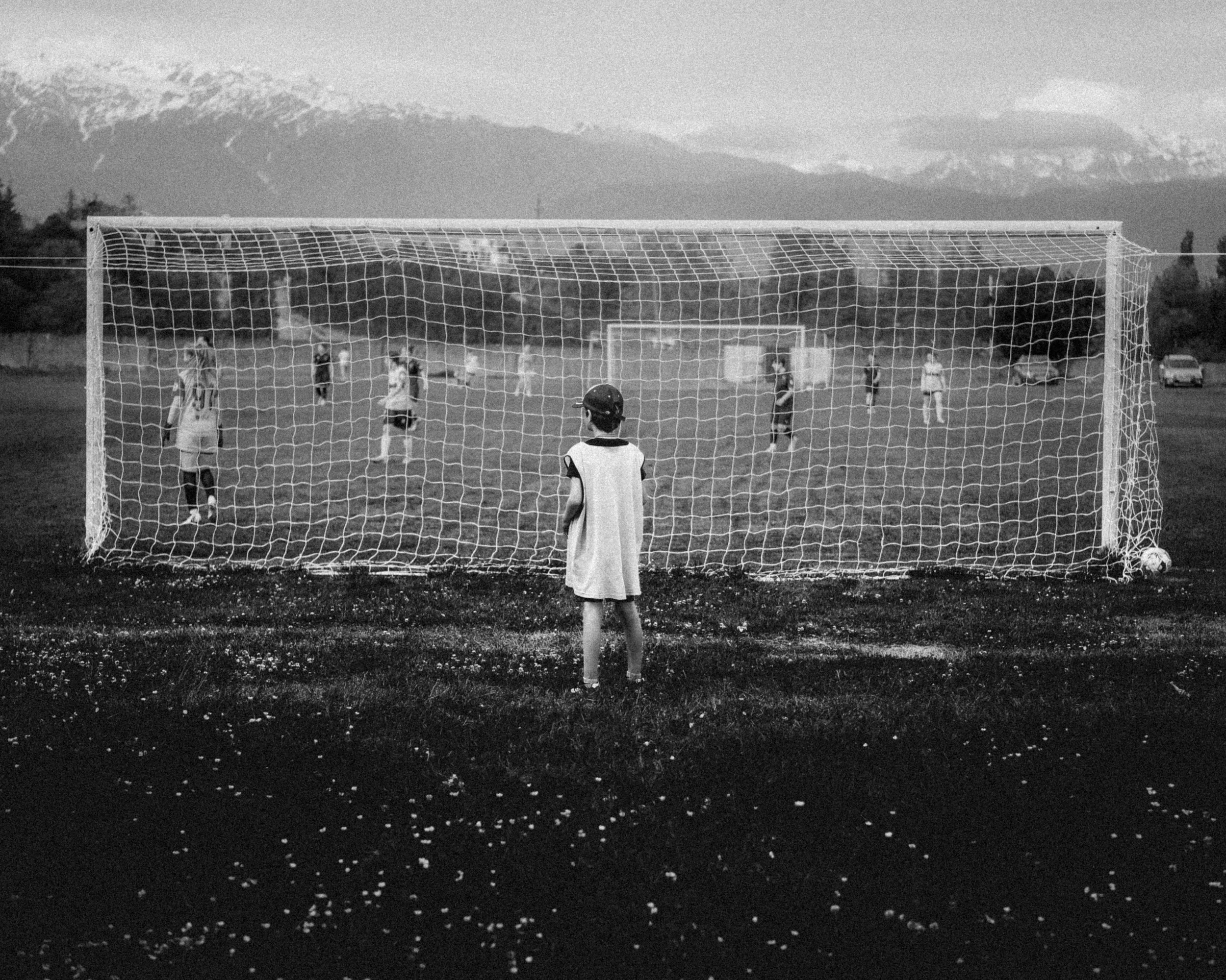 Ball-boy behind the goal at Samegrelo – Kvartali game, Chkhorotsku, Western Georgia, May 2023.