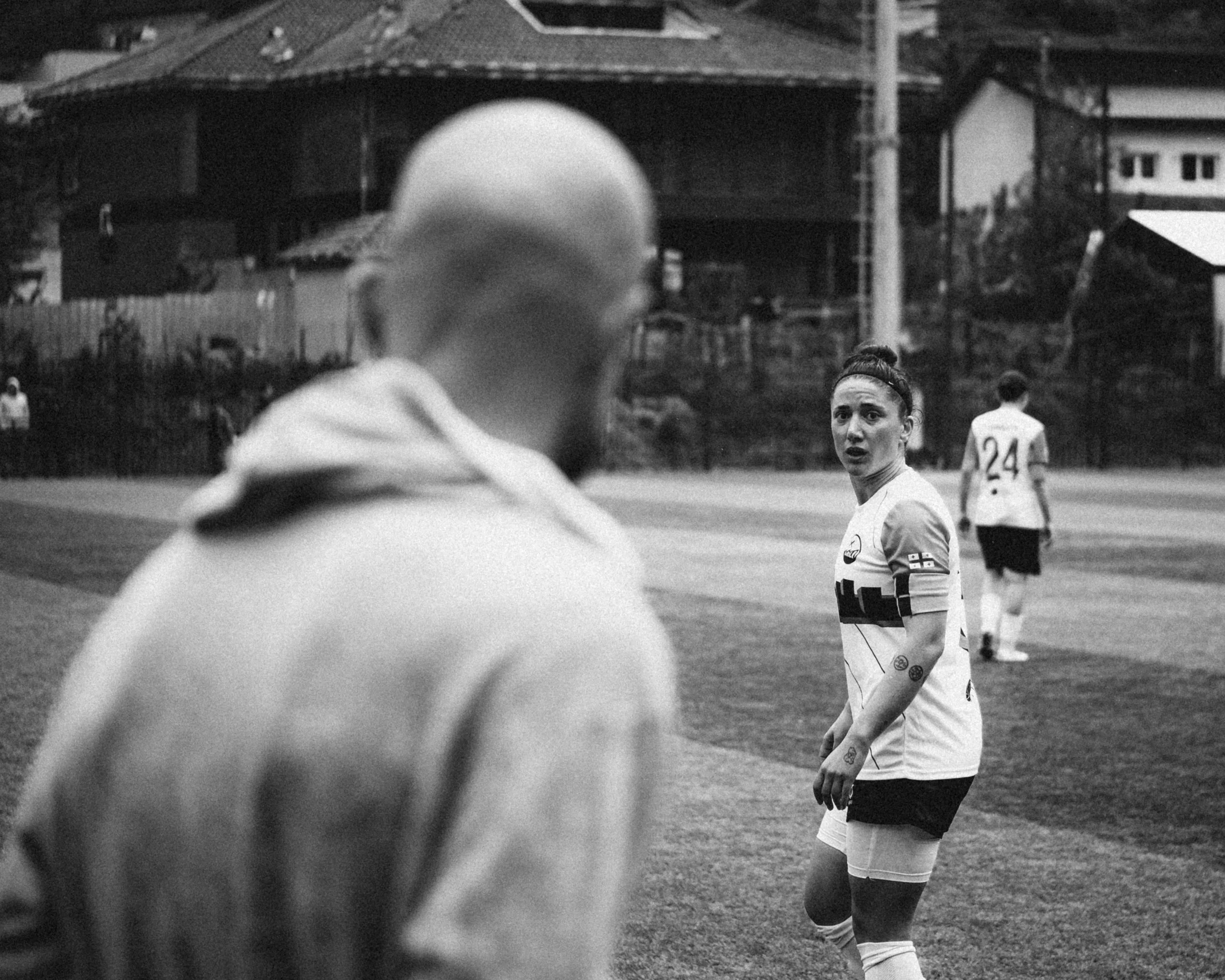 Taking the gaffer's feedback in.