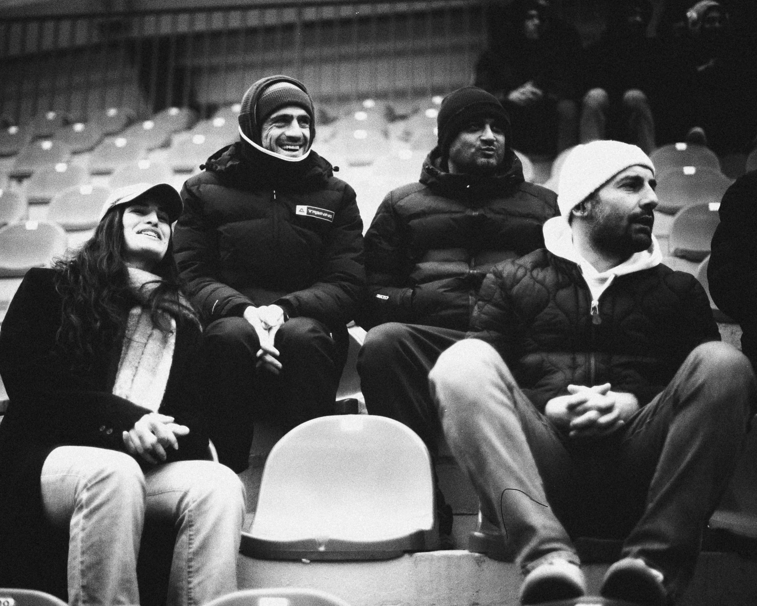 Watching the national team in cold weather. 