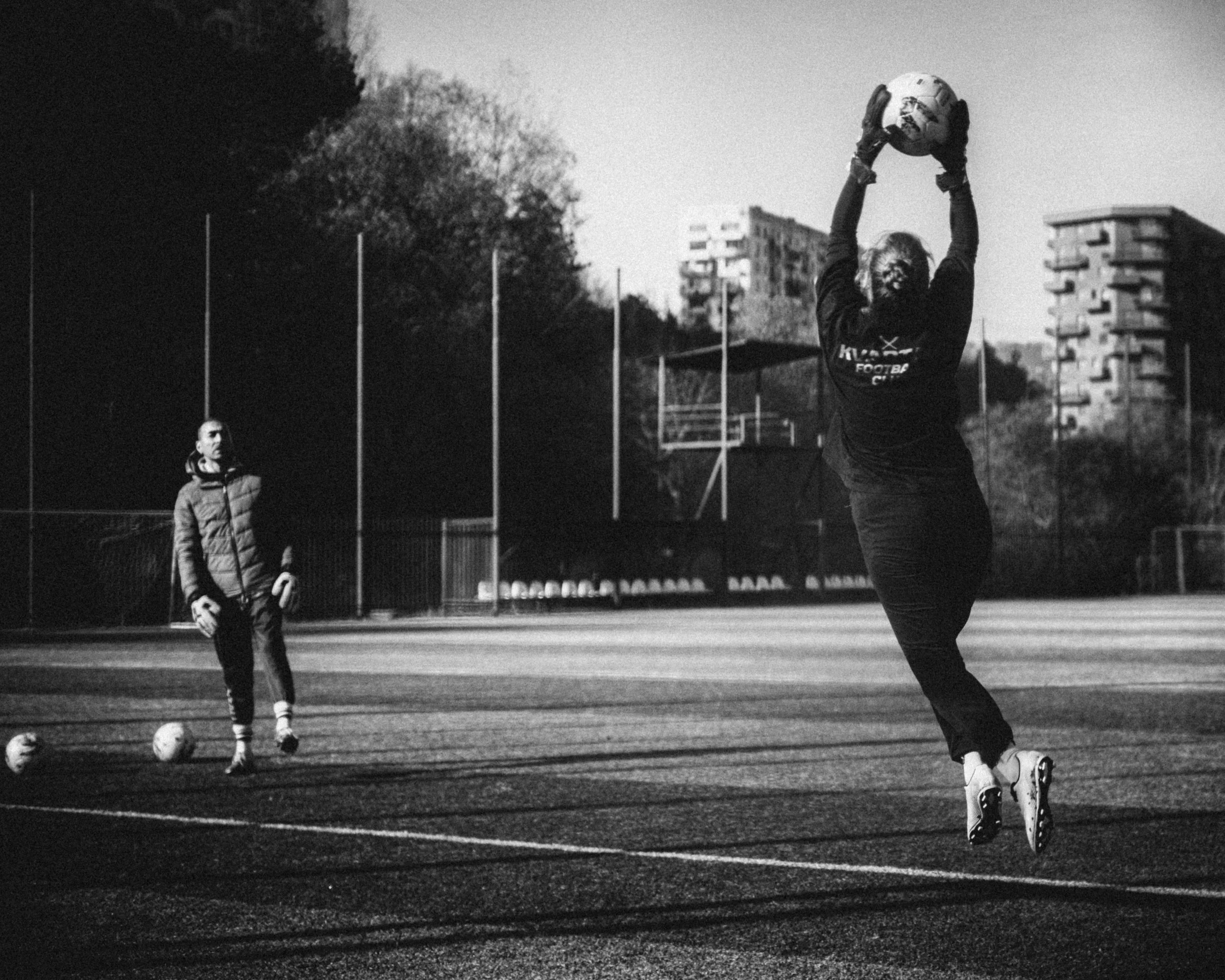 Guram Mchedlishvili and Lika Tsukhurkaidze. Last training session before the cup final, 6 December 2025.