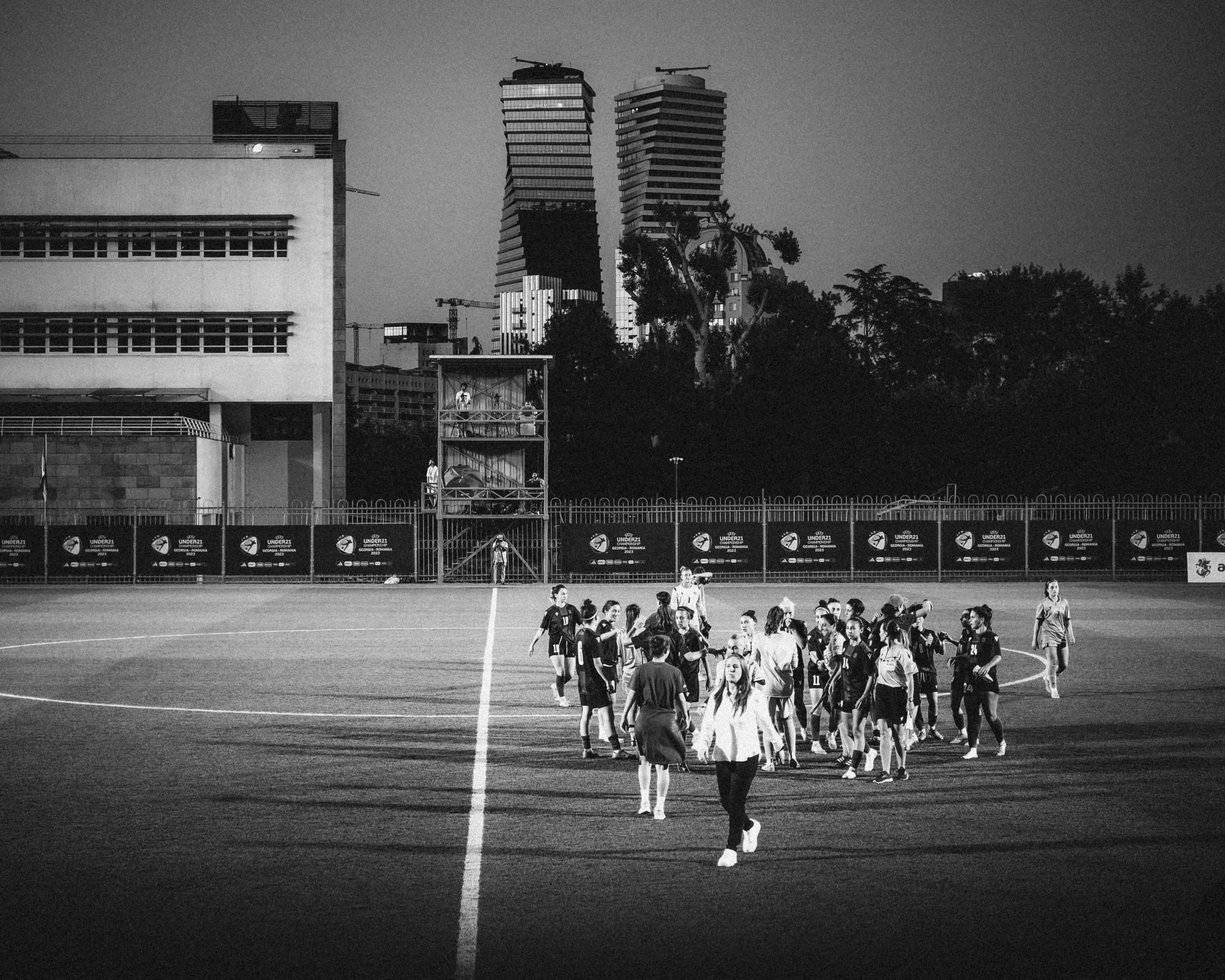 Georgian national team after their home friendly against neighbouring Armenia. The match squad included 5 Kvartali players. Mikheil Meskhi 2, Tbilisi, July 2023.