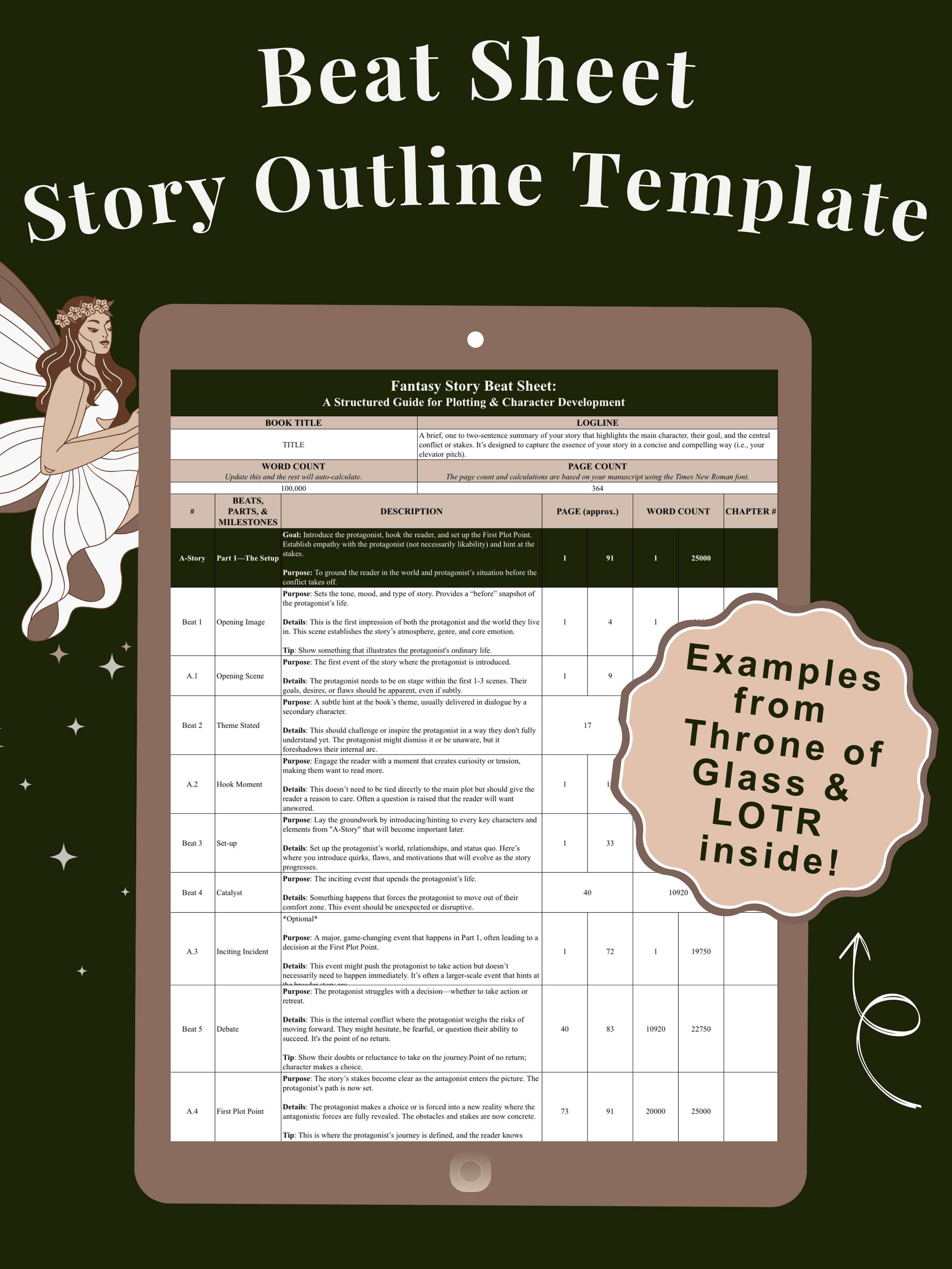 Fantasy beat sheet template
