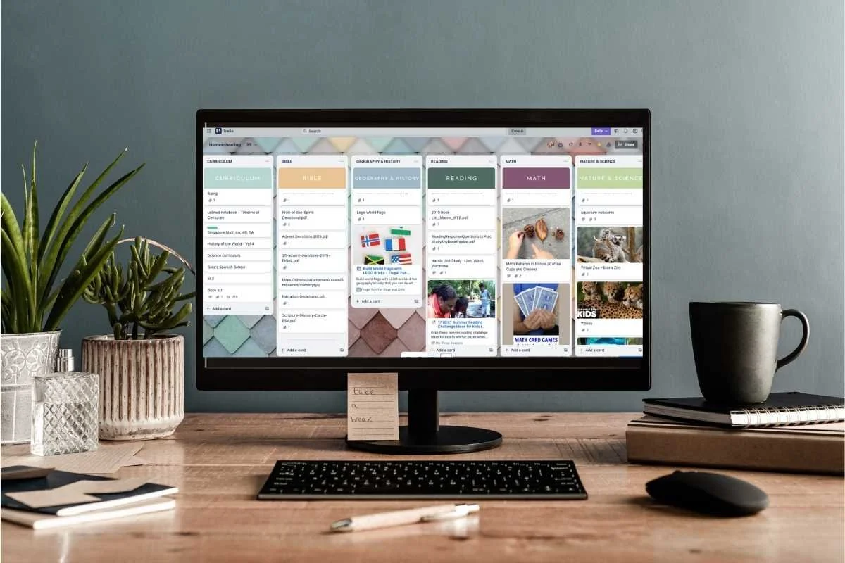 homeschool digital planner workspace