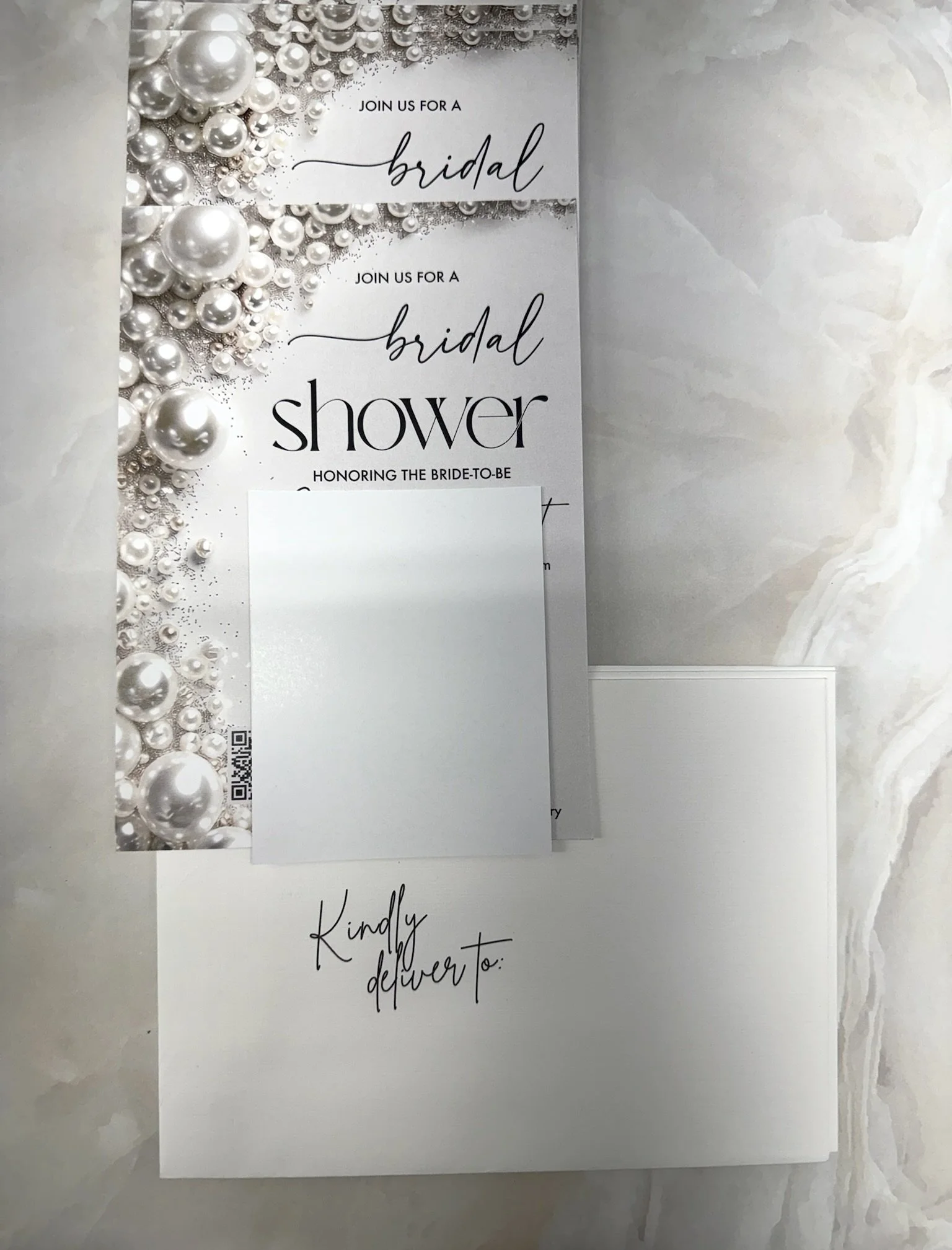 Custom bridal shower invitation printing in Houston, TX by Memorial Postal Center for elegant and personalized wedding celebrations.