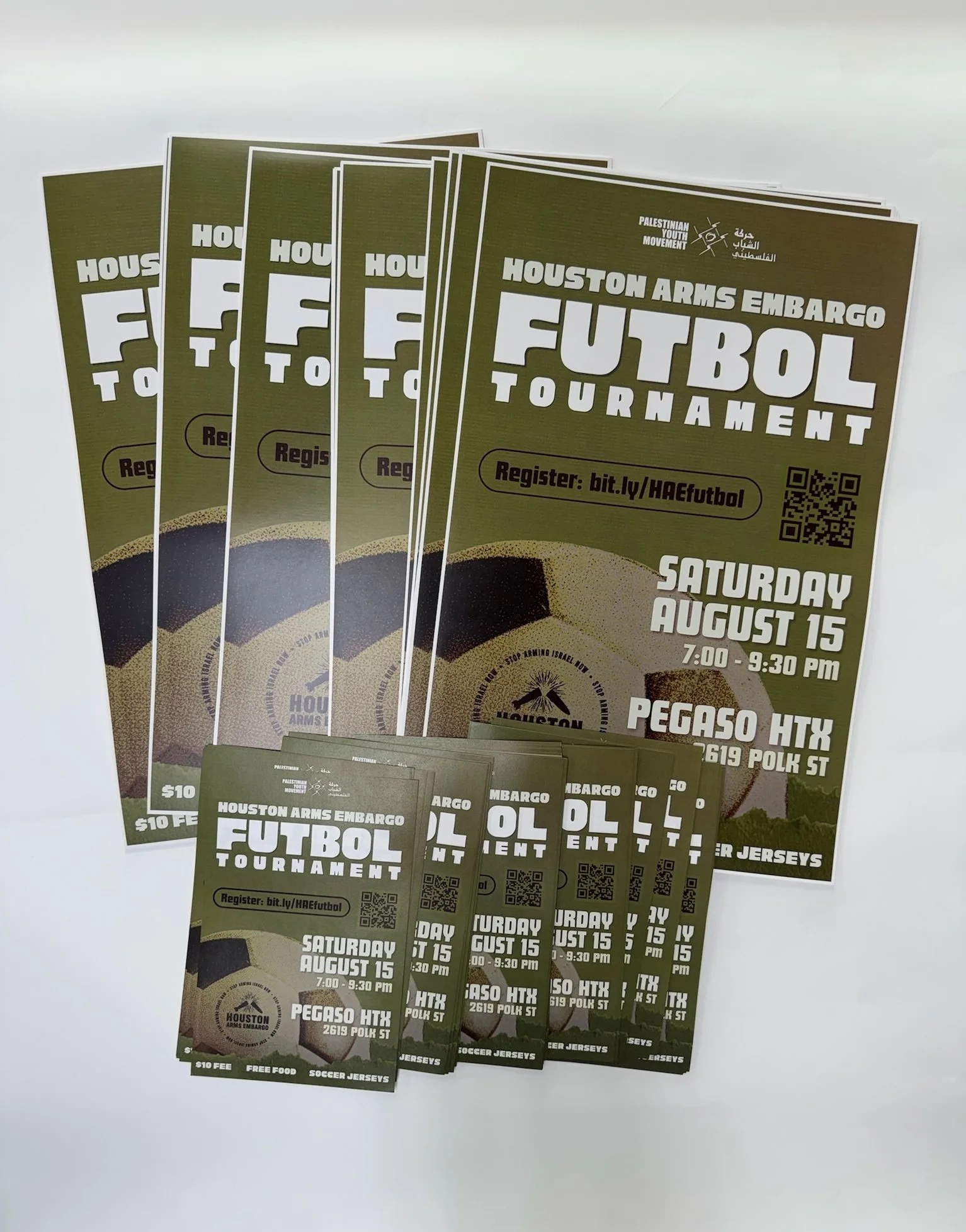 Custom event flyer printing in Houston, TX by Memorial Postal Center for sports tournaments, community events, and promotions.