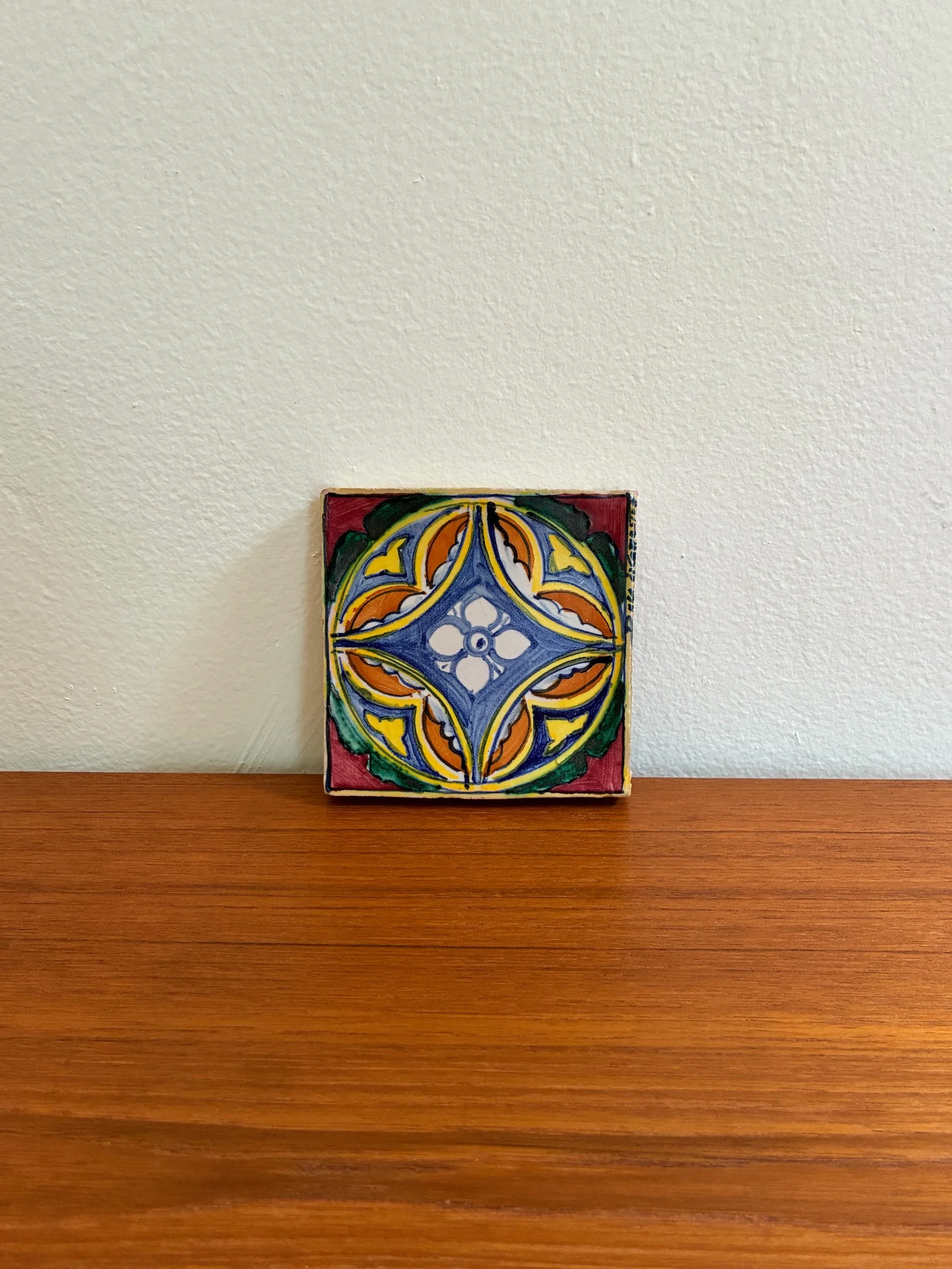 Hand Painted Talavera Pottery Tile Trivet/Coaster