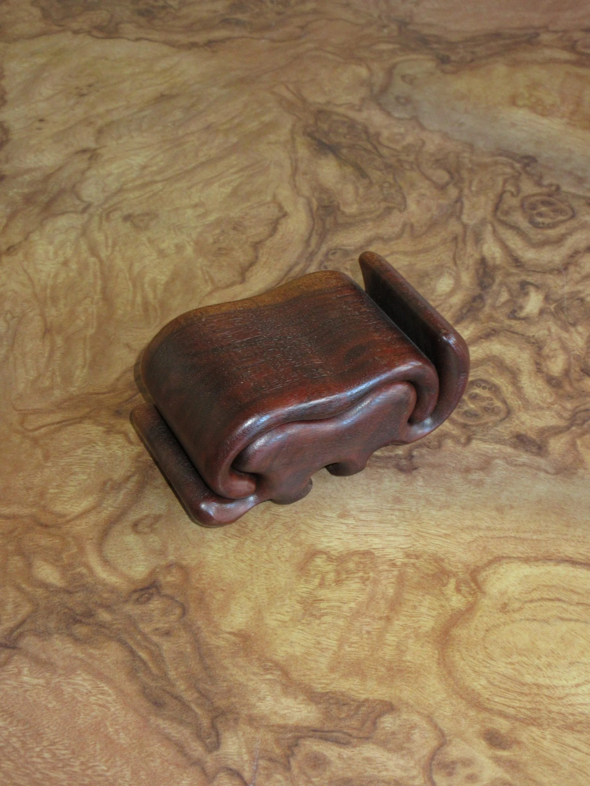 Fred and Marilyn Buss Sculptural Walnut Wood Puzzle Jewelry Box