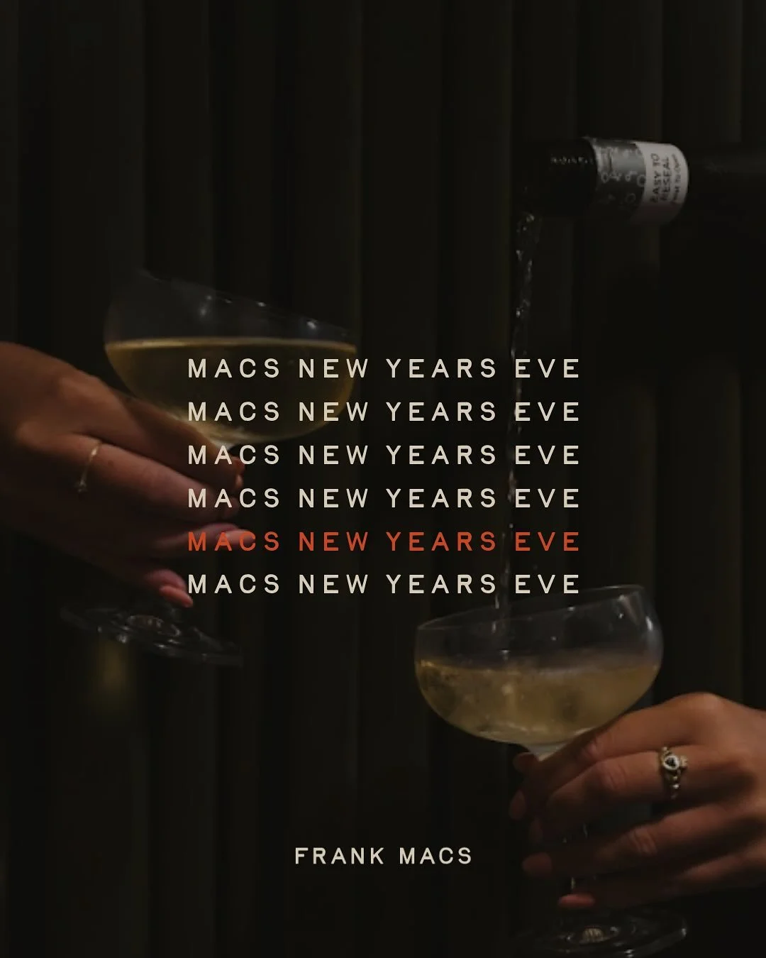 ✨ Frank Mac’s Annual New Year’s Eve Party ✨
There’s no better place to welcome the new year than in the heart of The Rocks and no party like Frank Mac’s. Every year we sell out so this is your invitation to be part of it.
Wh