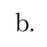 Letter 'b' followed by a period in black text on a white background.