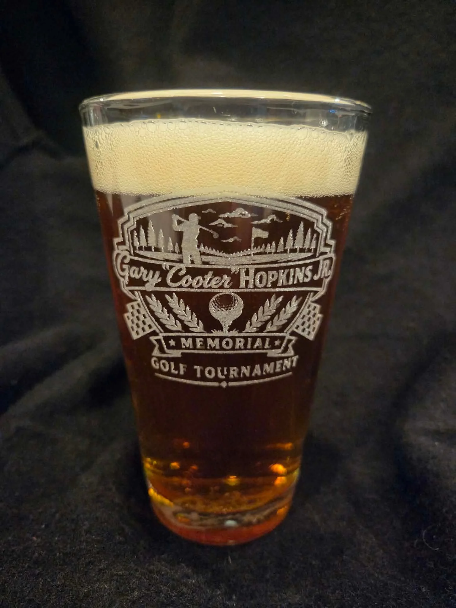 12 oz pint glass, custom laser engraved with your logo