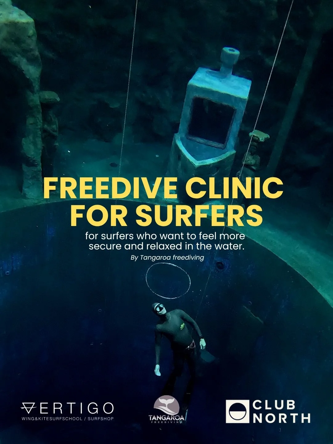 𝗙𝗥𝗘𝗘𝗗𝗜𝗩𝗘 𝗖𝗟𝗜𝗡𝗜𝗖 𝗙𝗢𝗥 𝗦𝗨𝗥𝗙𝗘𝗥𝗦 🤙
Do you want to feel more confident, calm, and in control in the water while surfing? 🌊

Together with @tangaroafreediving and @weareclubnorth, we&rsquo;re hosting a unique freedive clinic design