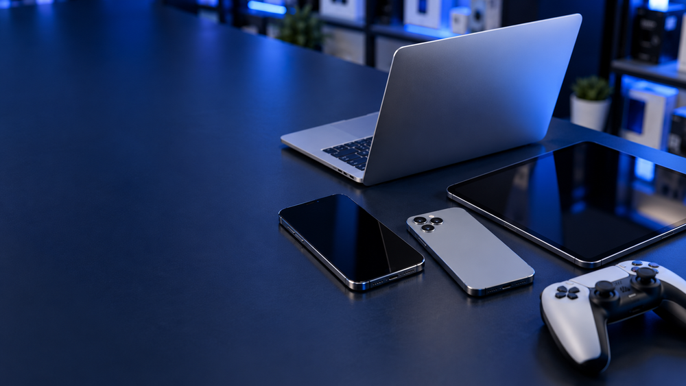 Phones, tablet, laptop and controller available for buying, selling or trading