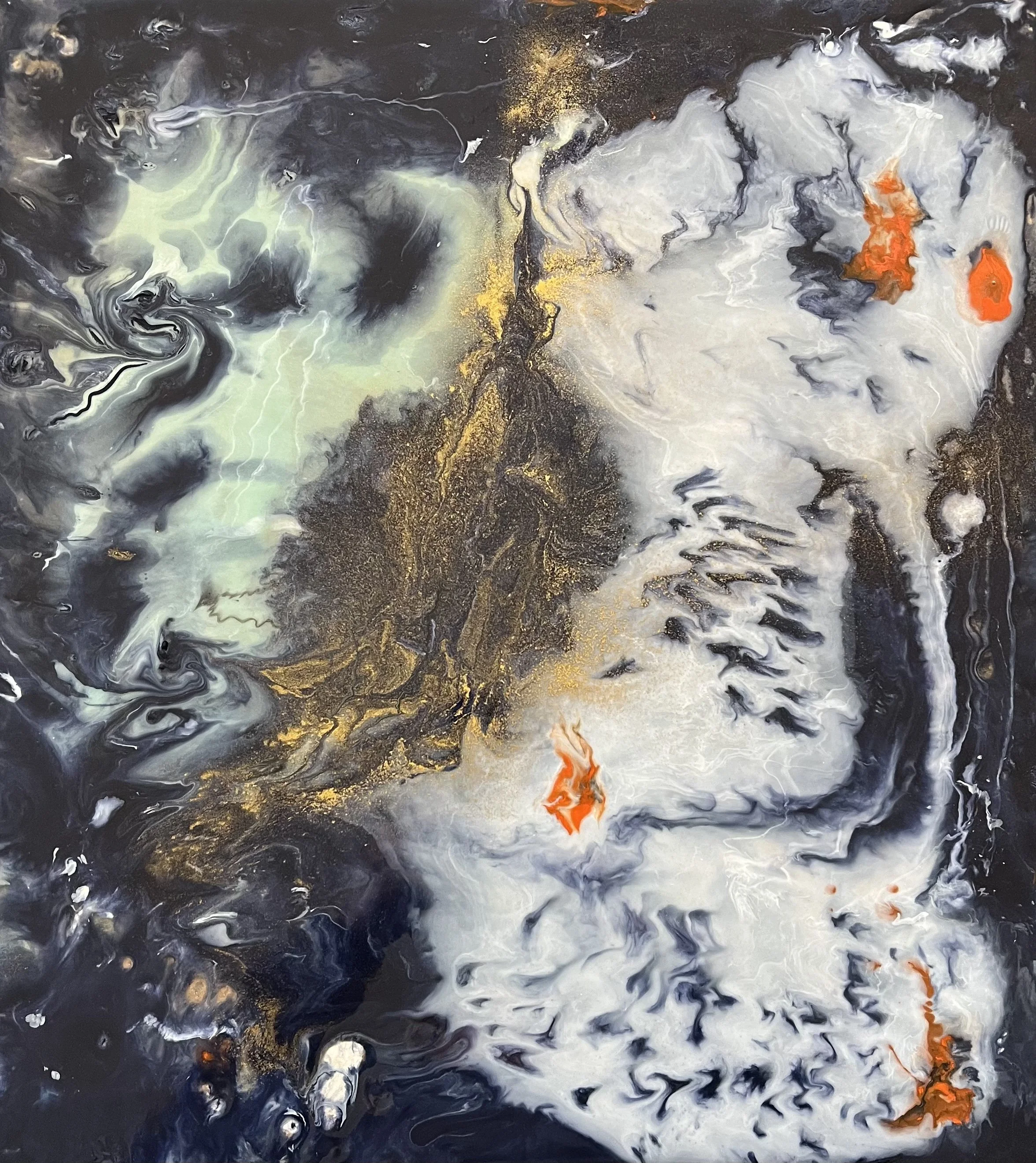 Rectangle resin 45*40cm - blurry