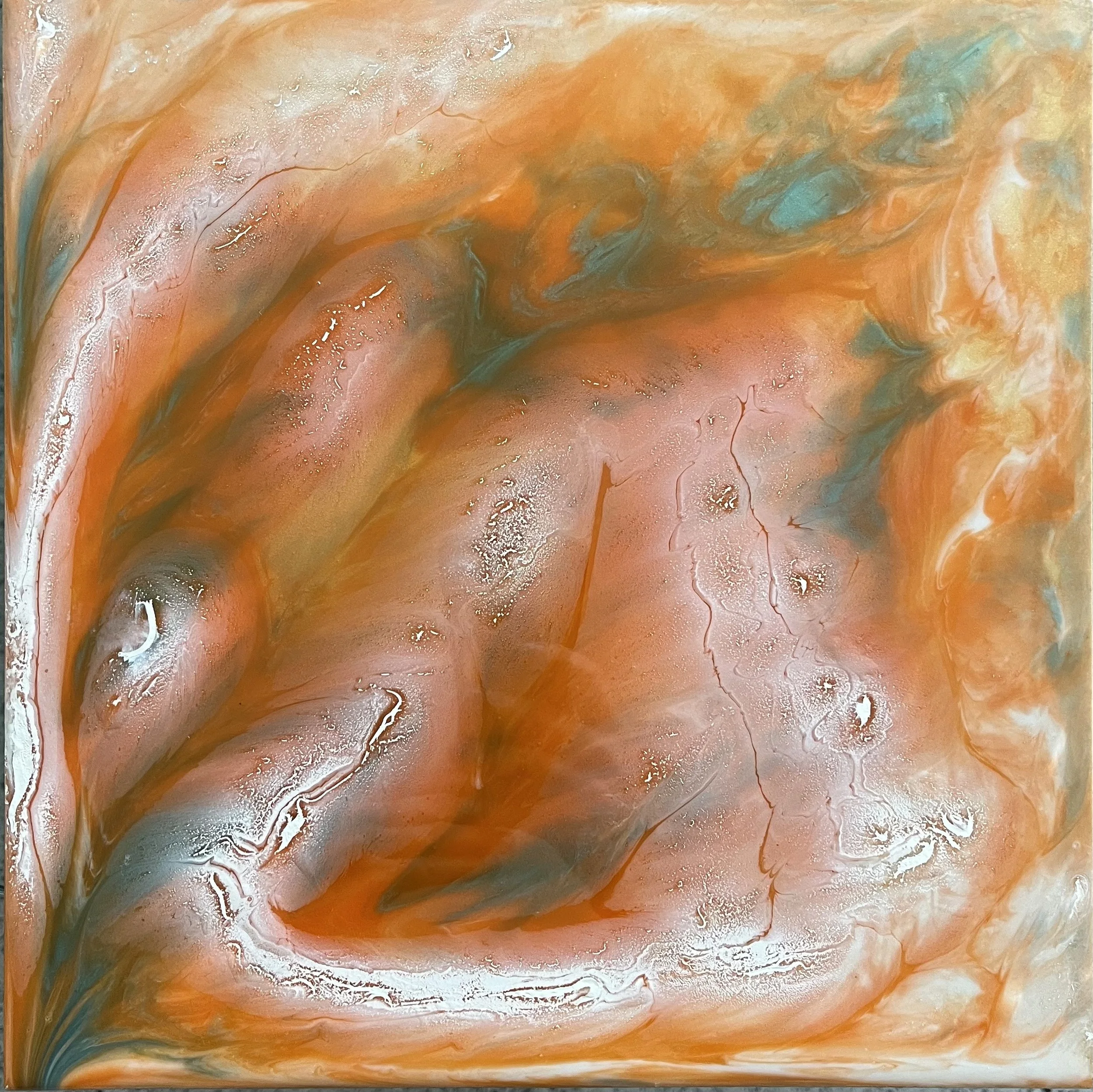 Square resin 30cm - psychedelic