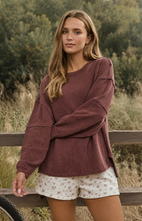 Exposed Seam Knit Top