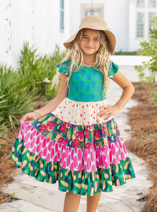Tropical Tiered Dress