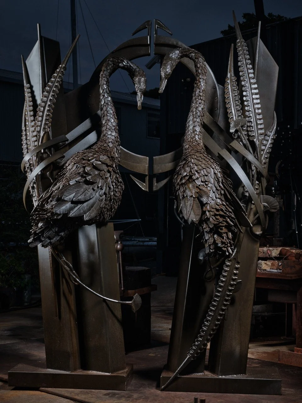 Black Swans sculpture by Tasmanian artist Pete Mattila.JPG