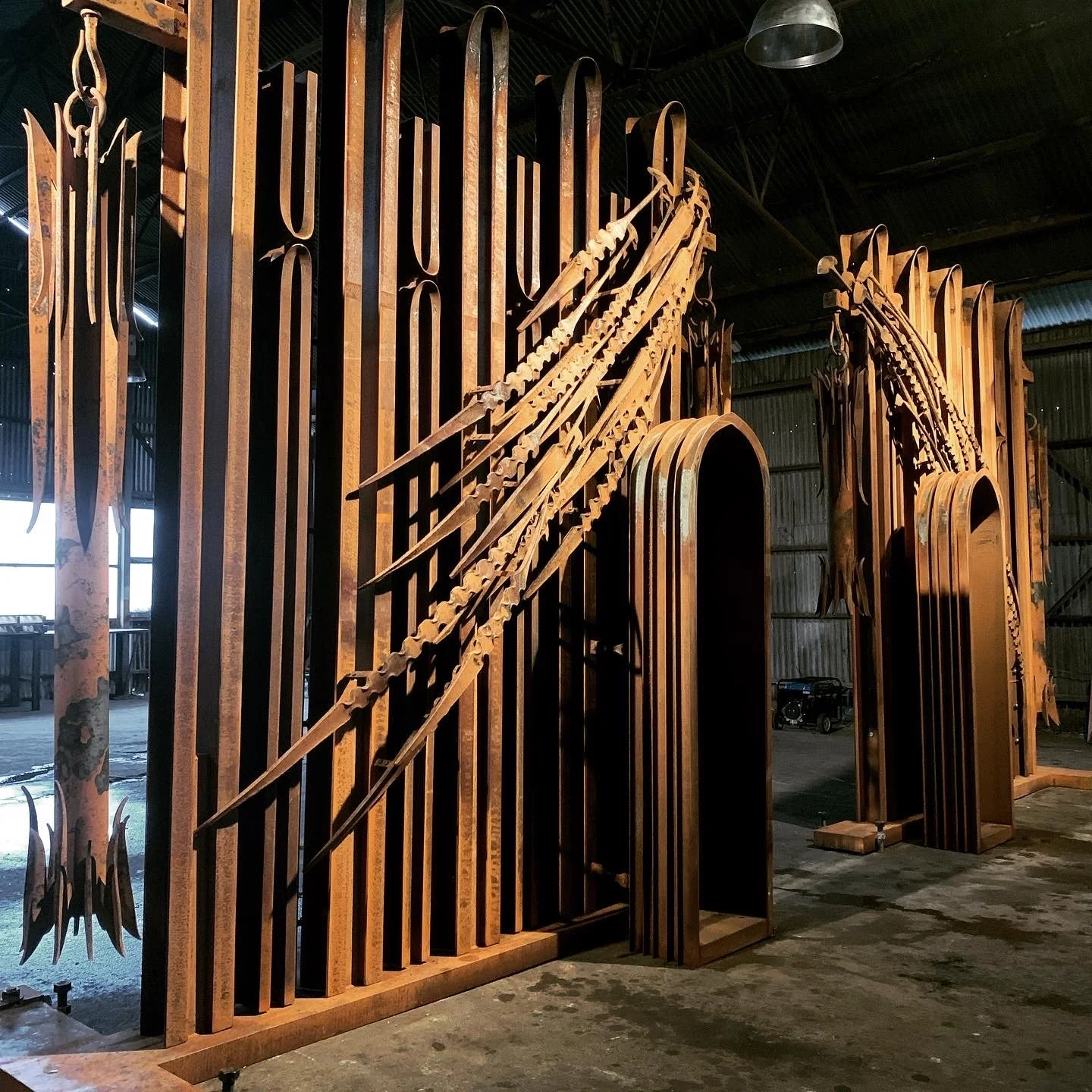'Offerings' large scale steel sculpture by Tasmanian artist Pete Mattila.jpg