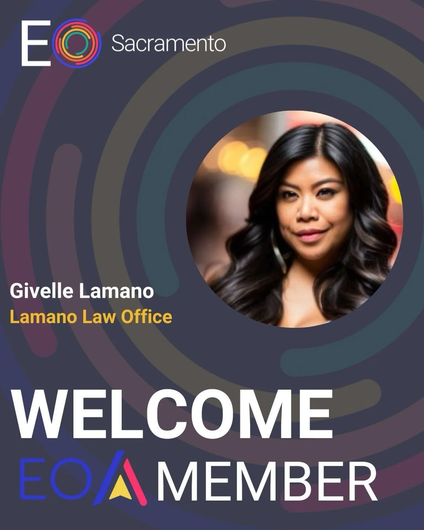 Help us give a warm welcome to our new member, Givelle Lamano!

Givelle is the founder of Lamano Law Office, a criminal defense firm with a 98% success rate. 

We're so excited to have you in the EO family, Givelle! 👋 

#NewMemberWelcome #EONewMembe