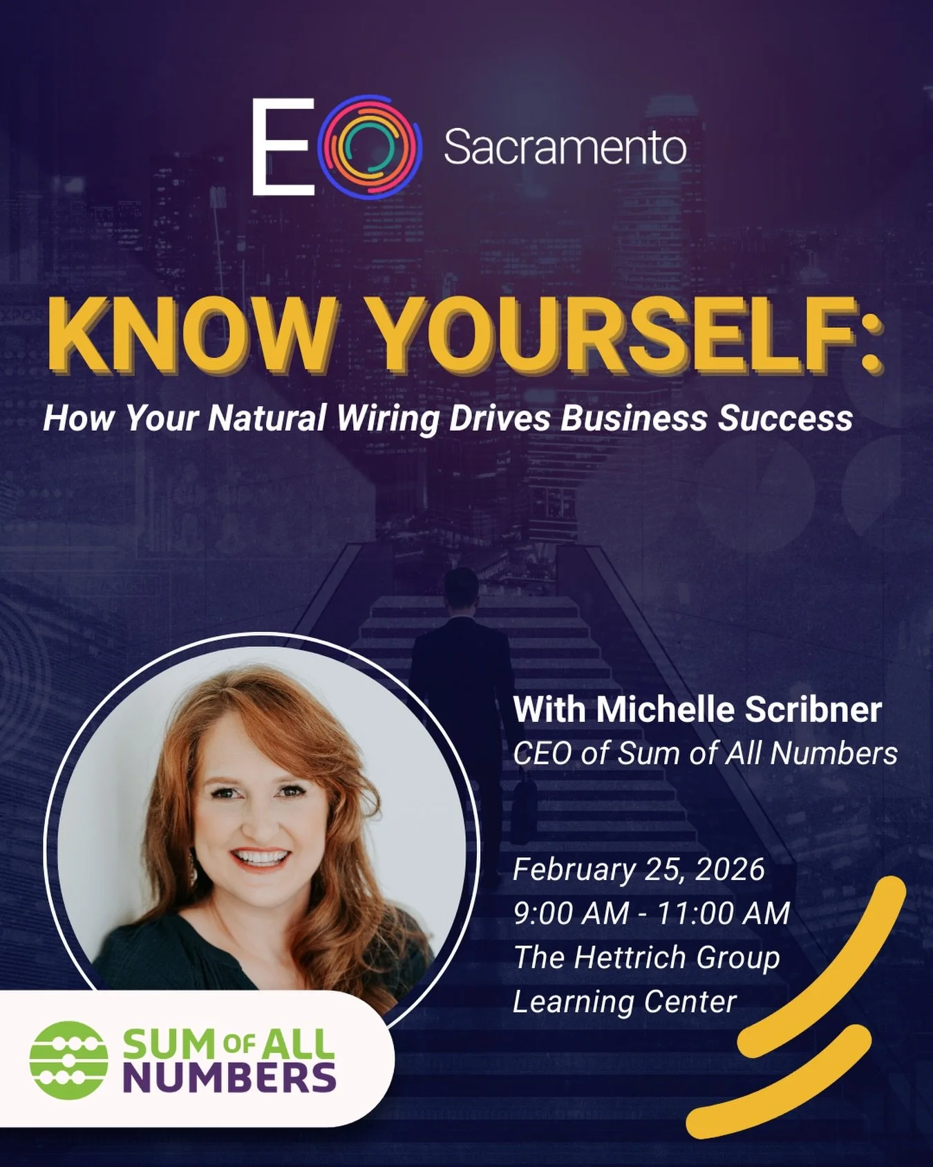 Did you know your specific wiring can impact your decision-making and leadership as an entrepreneur?

Join SAP Michelle Scribner from Sum of All Numbers for a Strategic Workshop where you'll discover how understanding your wiring can transform your b