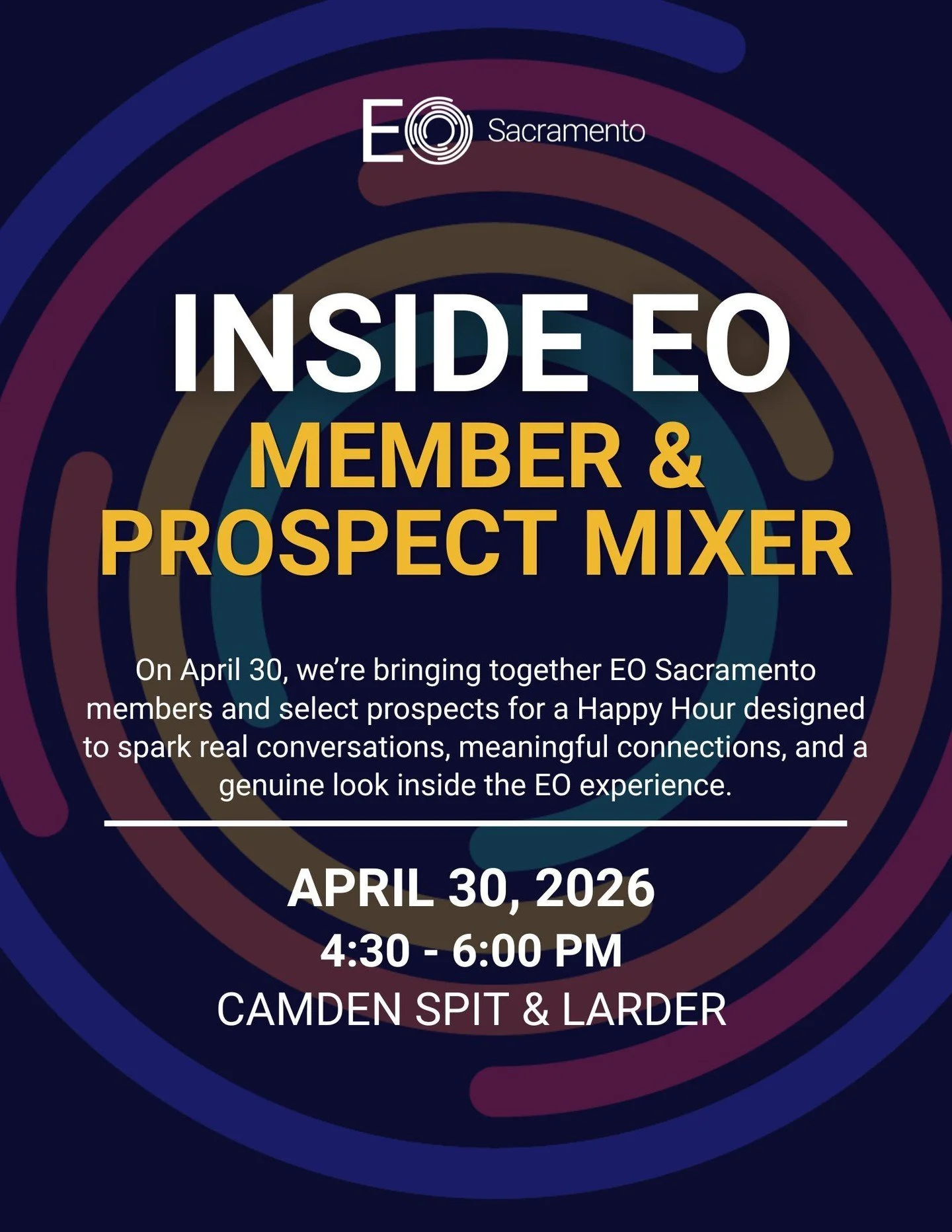 Calling all Sacramento entrepreneurs...

This is your LAST CHANCE to join us this Thursday, April 30 for our Inside EO Prospect Mixer! 🚨

EO Sacramento was founded to connect entrepreneurs and help them grow together, both personally and professiona