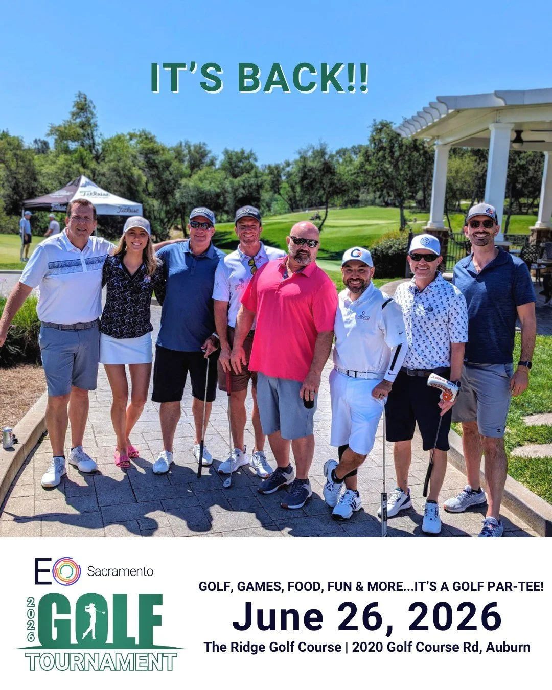 Our annual golf tournament is back! ⛳️

Open to both EO members and guests, this outing is a great chance to network over some friendly competition and give prospects a glimpse into the EO community.

We have singles, twosomes, and foursomes availabl