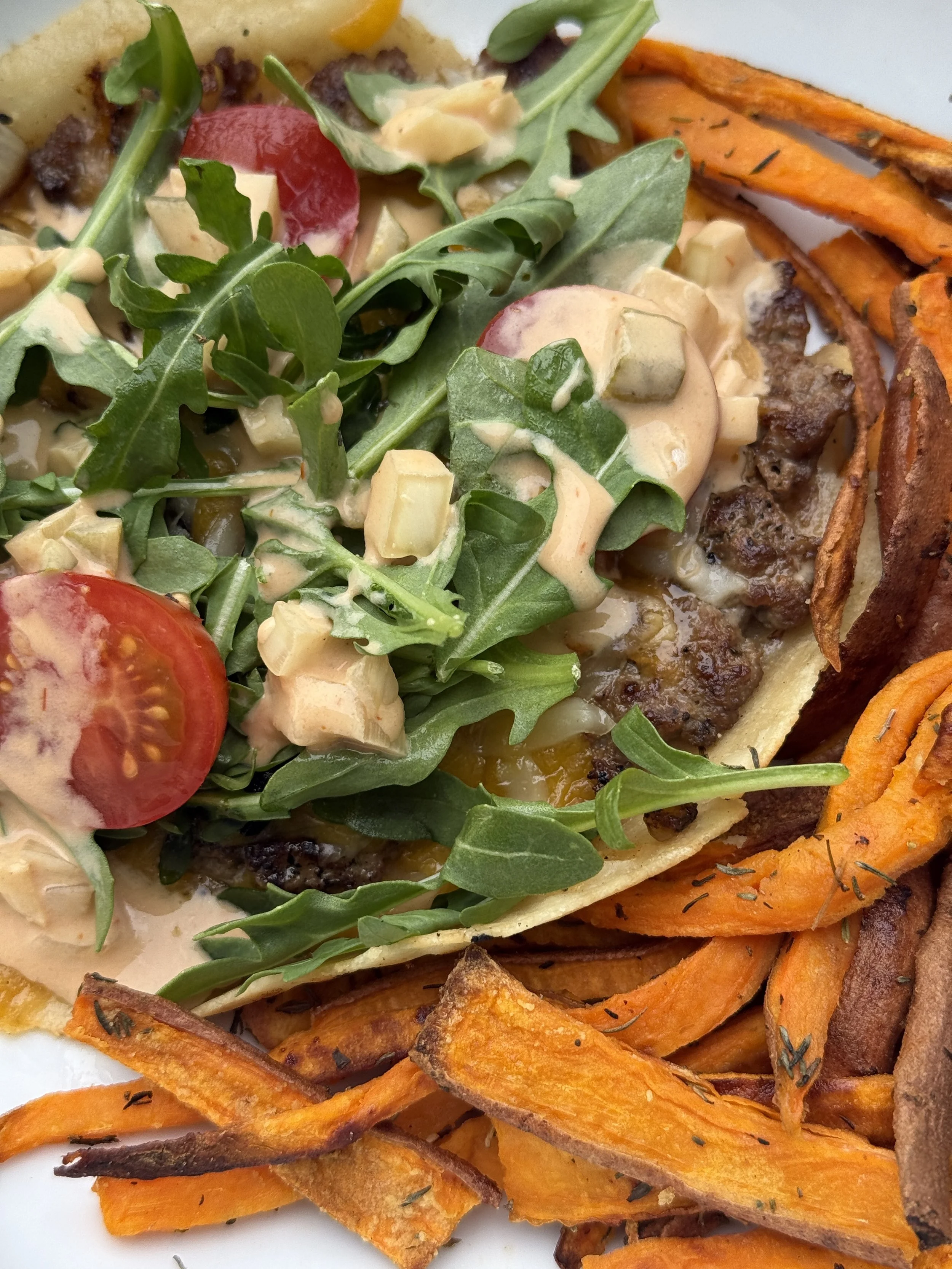 Smash burger tortilla