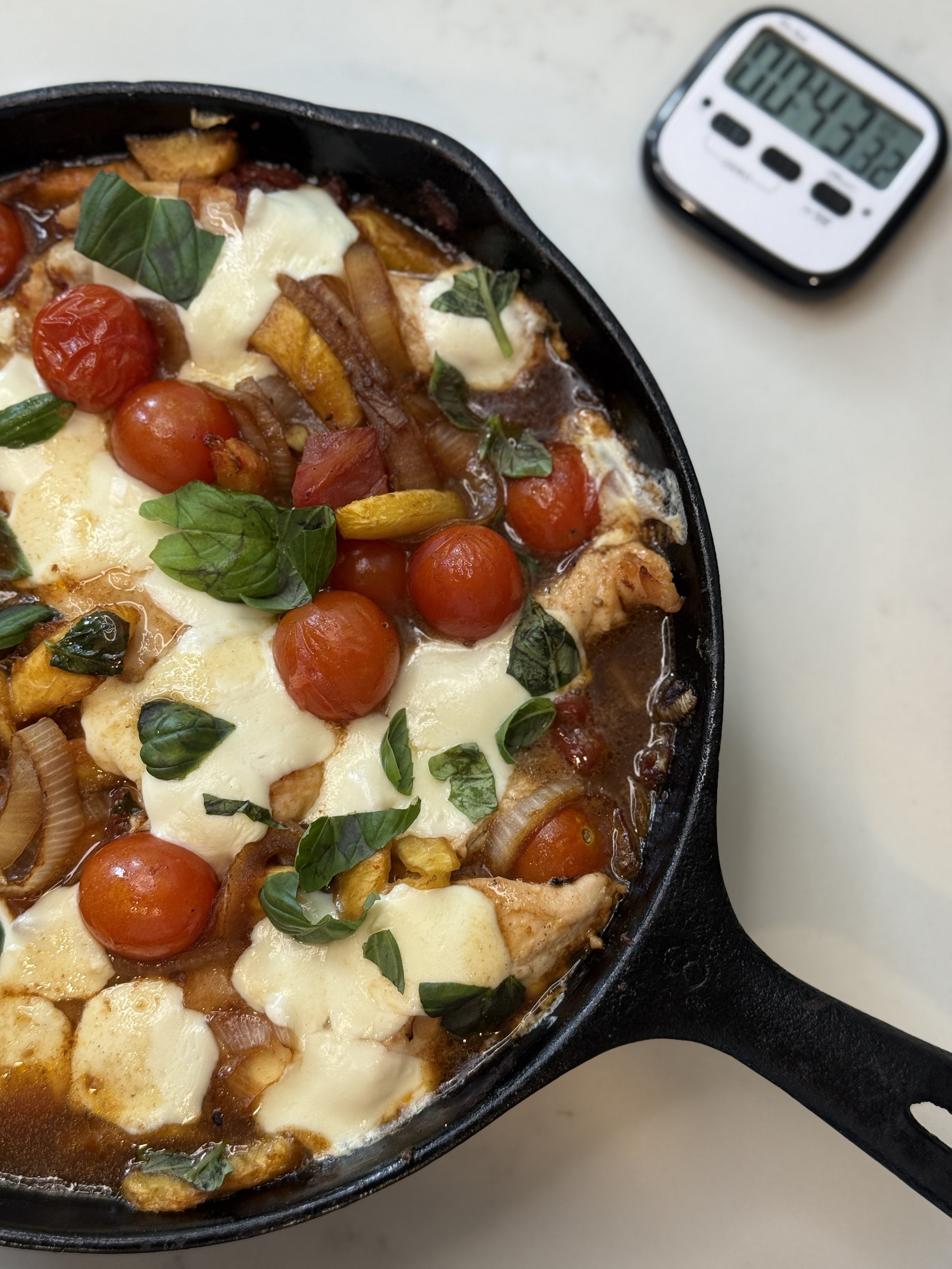 Balsamic Peach Chicken with Mozzarella