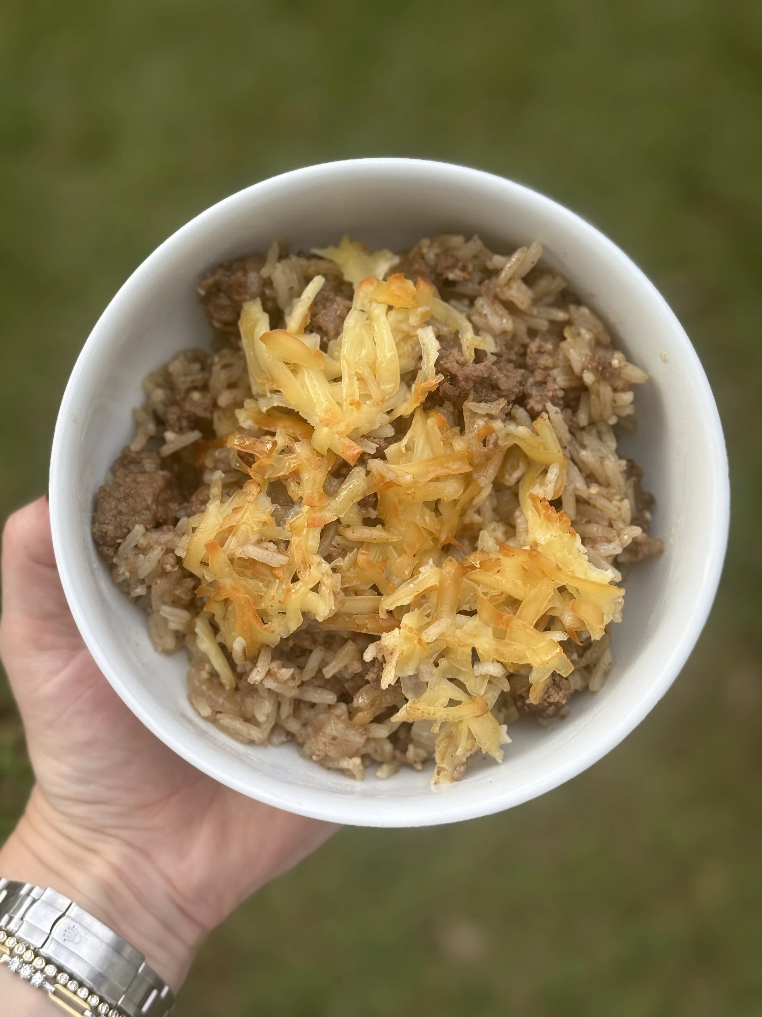 One Pan French Onion Beefy Rice