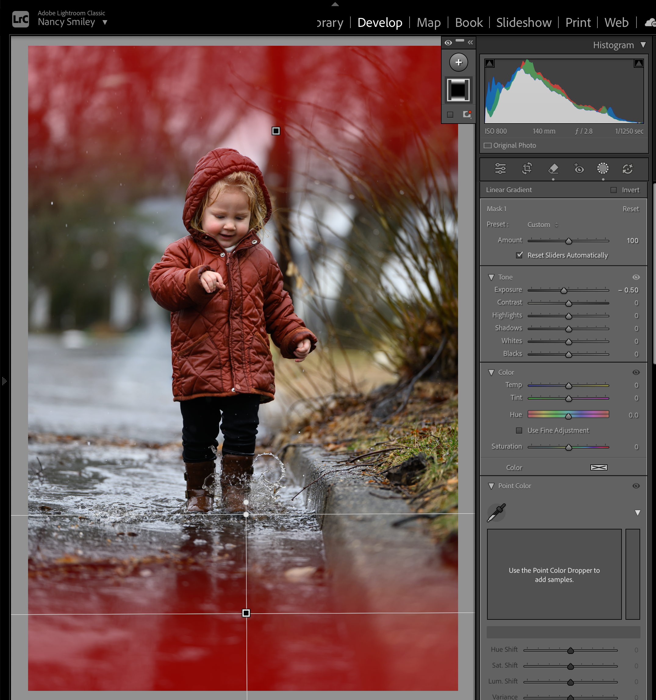 lightroom linear gradient mask