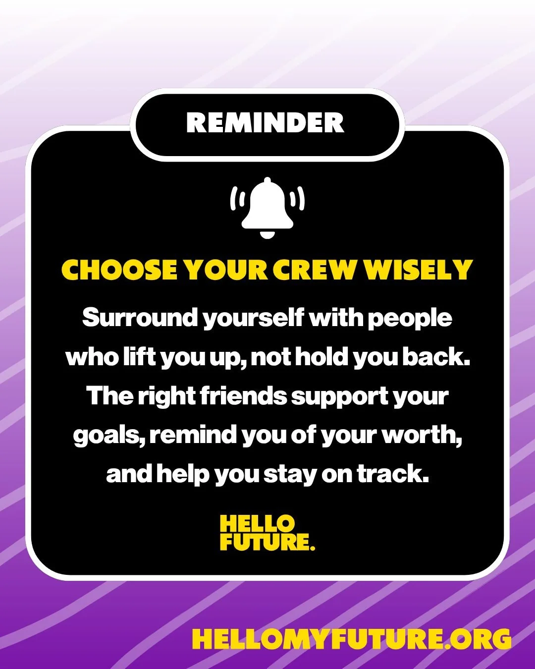 Your squad = your vibe! 🌟 Hang out with friends who cheer for your wins, lift you up when things get tough, and make the journey toward your goals way more fun. 👯&zwj;♀️ Good vibes are contagious  and the right crew can turn any day into a win, hel