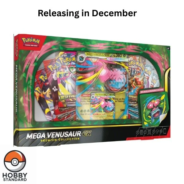 Mega Venusaur ex Premium Collection Revealed for December Release!

Looks like it'll include 8 booster packs, 4 Destined Rivals, and 4 Mega Evolutions!ons!