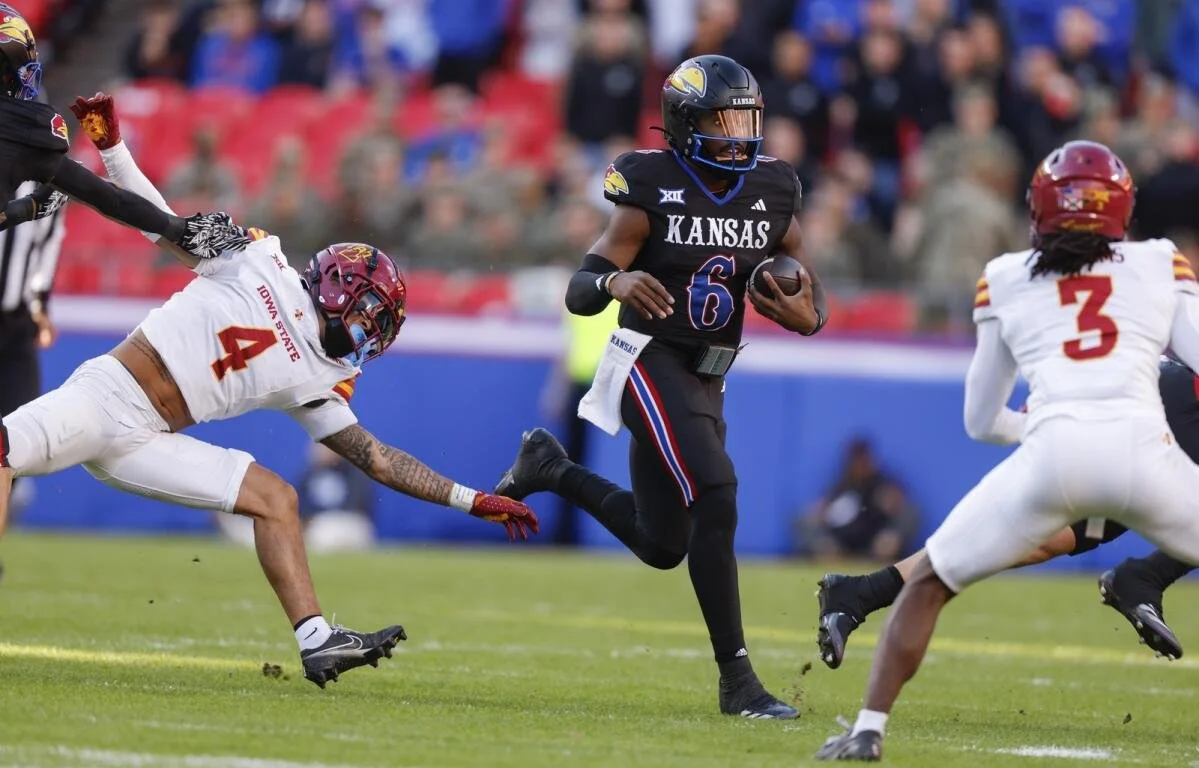 Devin Neal Shines as Kansas Stuns No. 17 Iowa State in 45-36 Win at Arrowhead