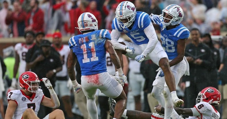 No. 16 Ole Miss Stuns No. 3 Georgia, 28-10, Boosts Playoff Hopes
