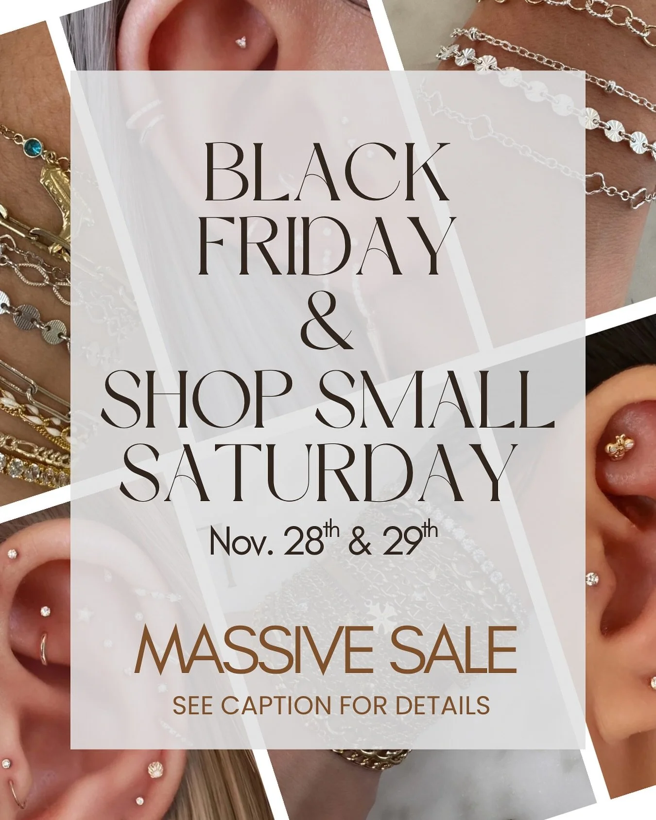 Black Friday + Shop Small Saturday at Linked Studios 🖤✨

We&rsquo;re going BIG this year, babes.
Join us 𝐅𝐫𝐢𝐝𝐚𝐲 𝟏𝟏/𝟐𝟖 &amp; 𝐒𝐚𝐭𝐮𝐫𝐝𝐚𝐲 𝟏𝟏/𝟐𝟗 𝐟𝐨𝐫 𝐨𝐮𝐫 𝐦𝐚𝐬𝐬𝐢𝐯𝐞 𝐨𝐧𝐜𝐞-𝐚-𝐲𝐞𝐚𝐫 𝐬𝐚𝐥𝐞. 👇

✨ 𝐏𝐞𝐫𝐦𝐚𝐧𝐞𝐧𝐭 𝐉?