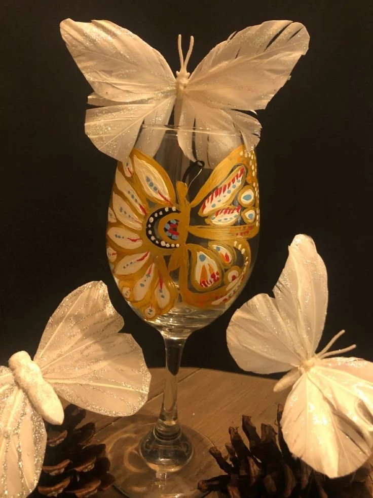 Painted butterfly  wine glass.jpg