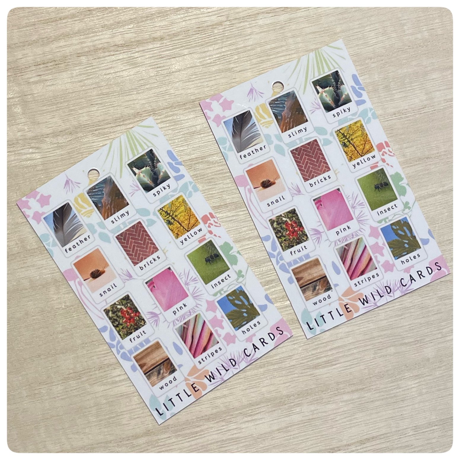 Lanyard-compatible index cards and plastic pockets included in the Little Wild Cards Group Set