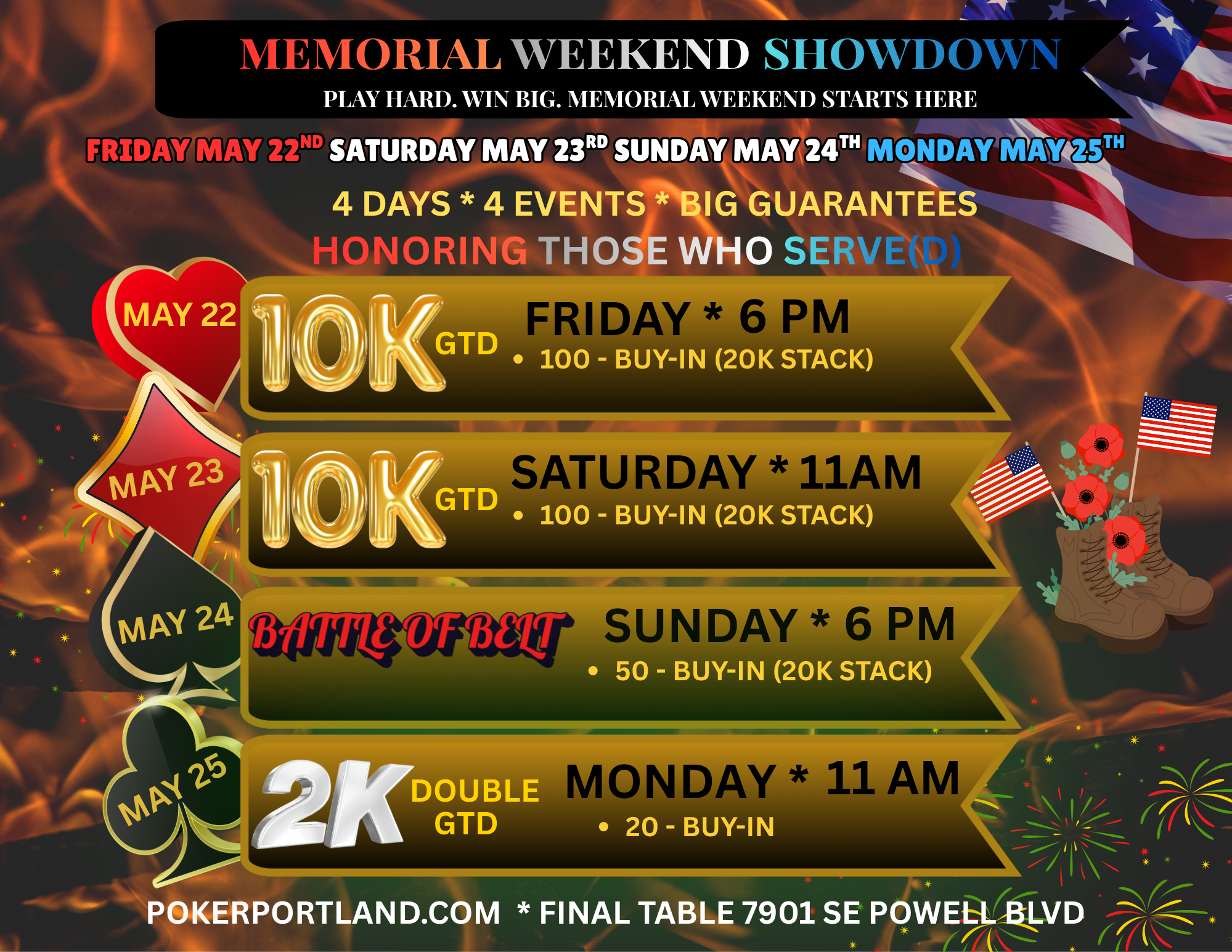 MEMORIAL WEEKEND SHOWDOWN