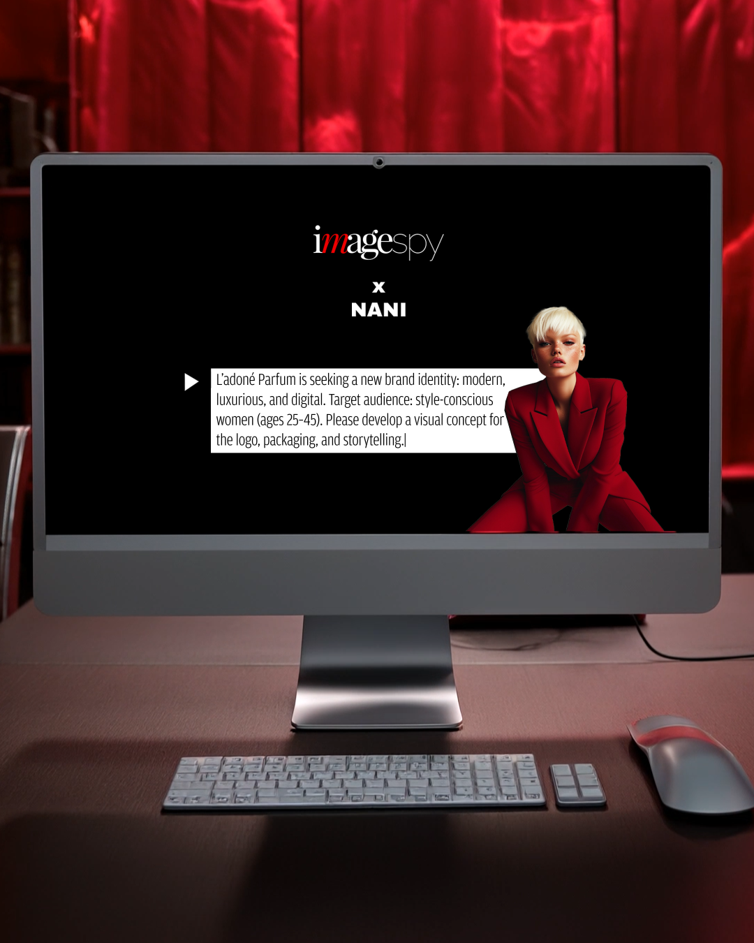 Laptop mit digitalem Briefing zur neuen Brand Identity – KI-Tool Nani von imagespy entwickelt kreative Markenstrategien und Kampagnenkonzepte.