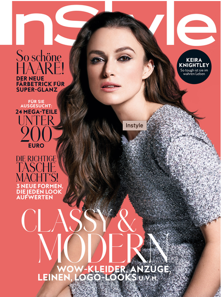 InStyle-Cover der Ausgabe Mai 2018 mit Keira Knightley und Inhalten zur Modemarke comma.