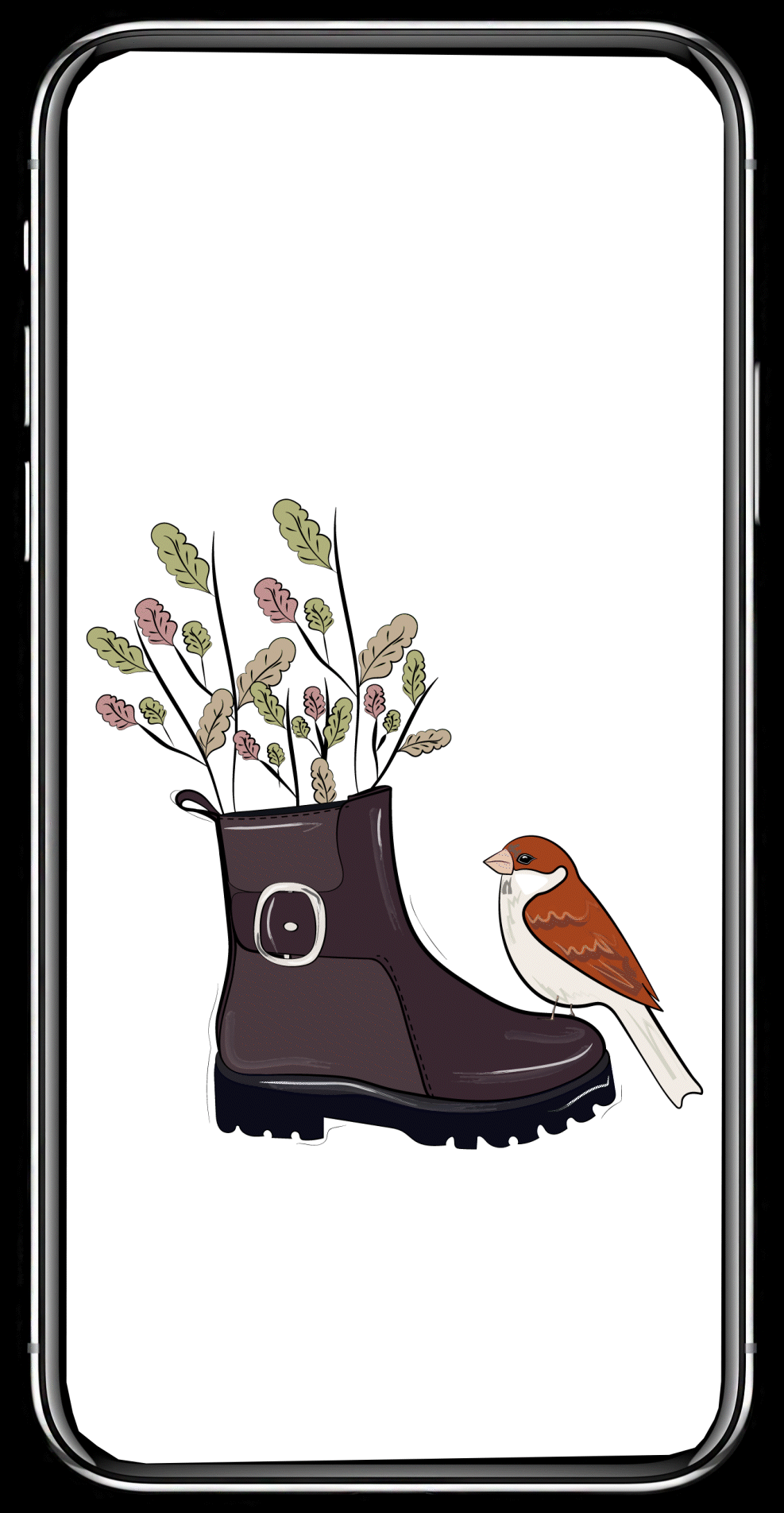 Animierte Illustration einer Högl Stiefelette, aus der ein Zweig wächst, daneben ein Vogel und animierter Högl-Schriftzug, Teil der Högl F/W 2025 Kampagne, umgesetzt von imagespy.