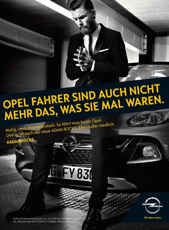Umsetzung by imagespy: Hochwertiges Fashion-Editorial für den Opel Adam in der GQ, das als internationale Kampagne adaptiert wurde. Authentische Markeninszenierung mit Fokus auf Lifestyle.