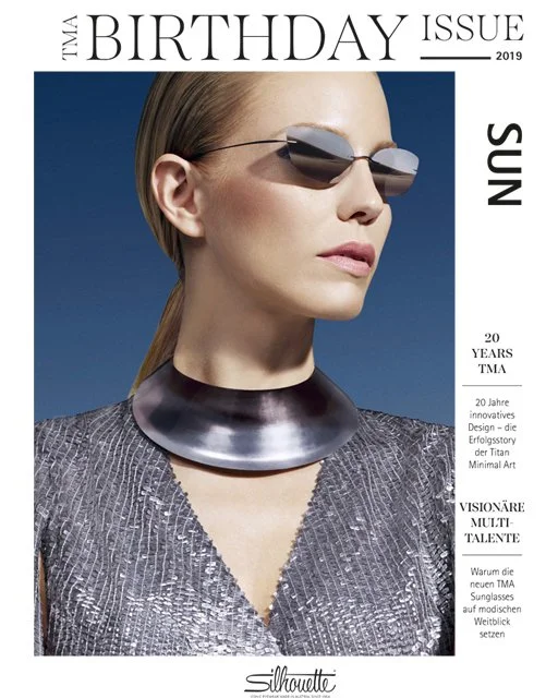 Cover der Silhouette TMA 20 Jahre Geburtstagsausgabe 2019 mit Frau in Sonnenbrille, umgesetzt von imagespy.