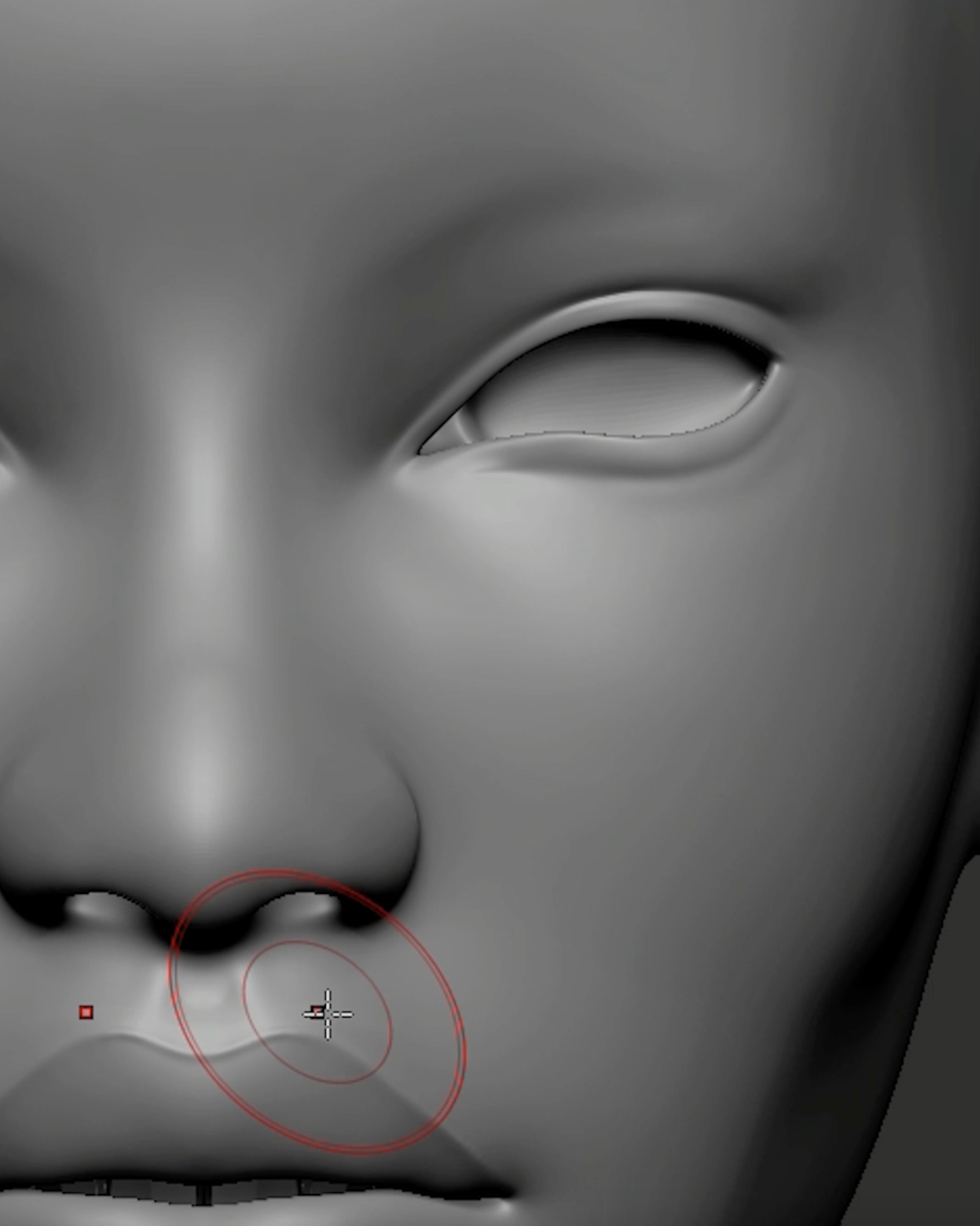 KI-Markenentwicklung von imagespy: Digitales 3D-Modell im Sculpting-Prozess zur Visualisierung der KI-Strategin Nani als Schnittstelle zwischen Daten und Kreativität.