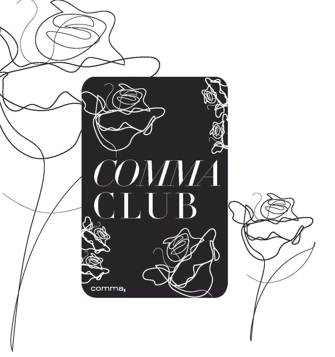 Exklusive Fashion-Illustration für den comma Club von imagespy: Elegante Frau im Abend-Look mit gemustertem Rock.