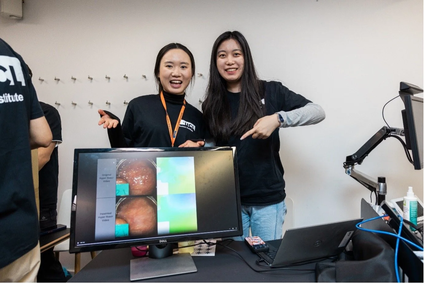 Researchers showcasing project