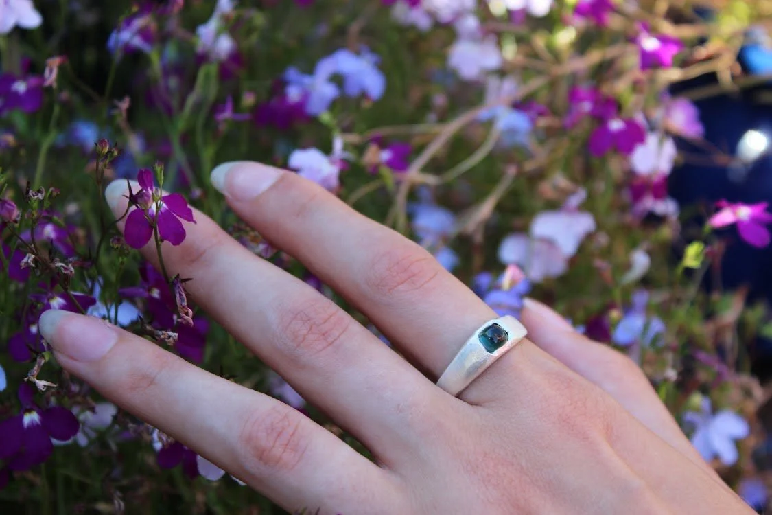 Deep Sea Tourmaline Ring - Size S 1/2