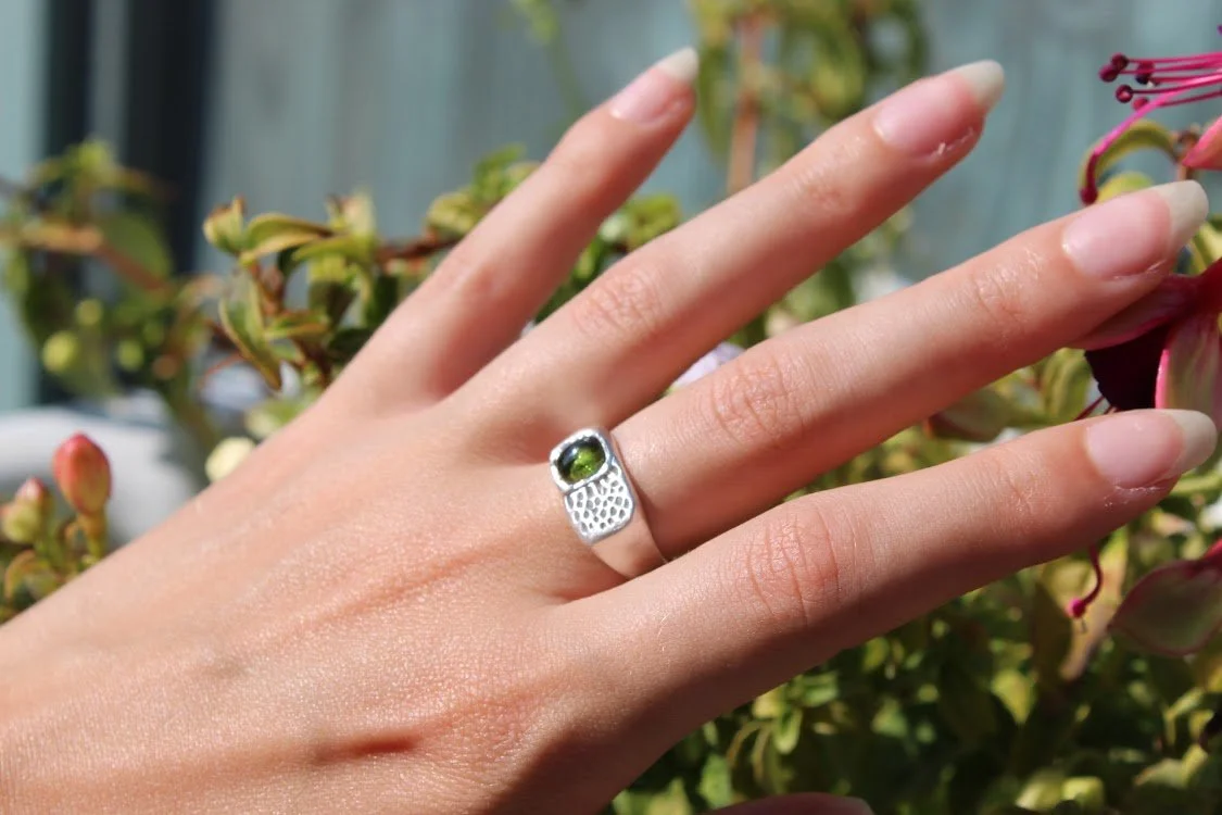 Forest Tourmaline Ring - Size O