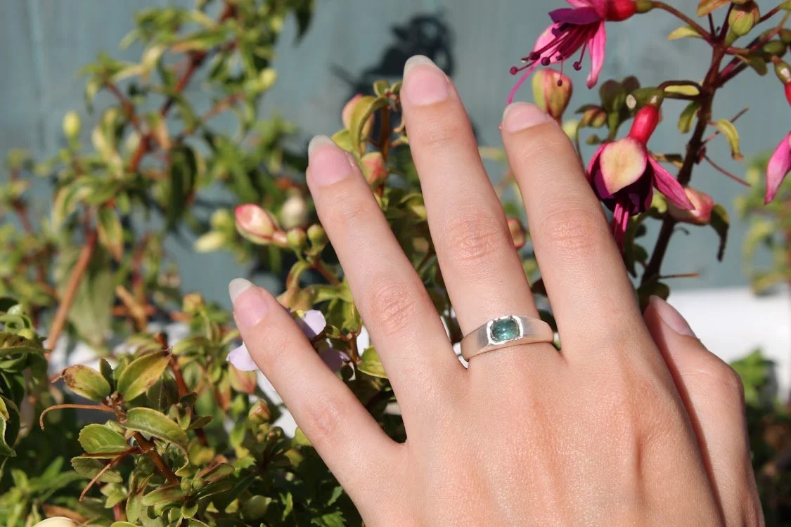 Sky Tourmaline Ring - Size P